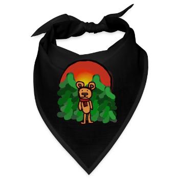 Waldbewohner Märchen Bär alleine Einsamkeit Wald - Bandana - Schwarz - Vorne