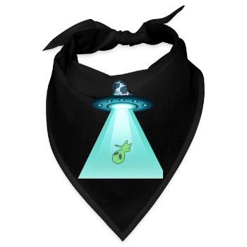 Lustige Kuh entführt Alien in Raumschiff - Bandana - Schwarz - Vorne