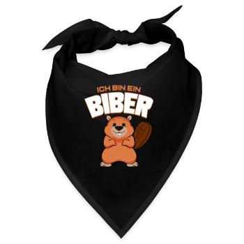 Biber Lustiges Geschenk für Tierfreund Nagetier - Bandana - Schwarz - Vorne