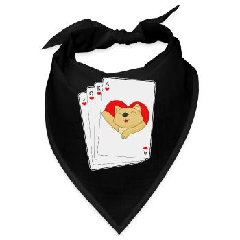 Katze Poker Pokerkarten - Bandana - Schwarz - Vorne