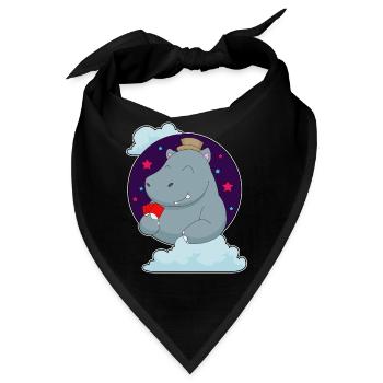 Nilpferd Poker Pokerkarten - Bandana - Schwarz - Vorne