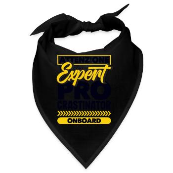 Attenzione Expert Procrastinator Onboard Humor - Bandana - Schwarz - Vorne