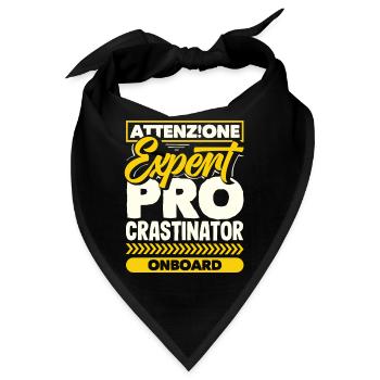 Attenzione Expert Procrastinator Onboard Humor - Bandana - Schwarz - Vorne