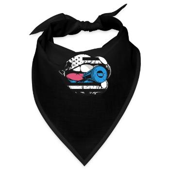 First Responders Biting Bullet Lips US Police Flag - Bandana - Schwarz - Vorne