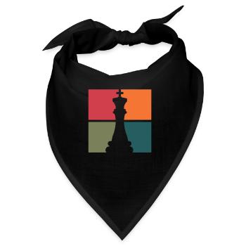 Schach Schachbrett Schachmatt Schachspieler - Bandana - Schwarz - Vorne