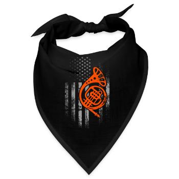 Französischer Horn -Spieler Hornist Messing Musik - Bandana - Schwarz - Vorne