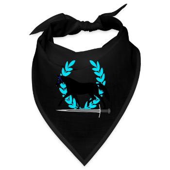 Pferd Schwert Lorbeerkranz Geschenkidee Held - Bandana - Schwarz - Vorne