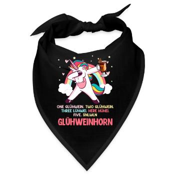 Weihnachtsmarkt Glühweinhorn Glühwein Advent - Bandana - Schwarz - Vorne