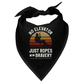 Kein Aufzug, nur Seile und mutiges Abseilen - Bandana - Schwarz - Vorne