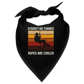 Treppen nein danke, Seile sind cooler Abseilen - Bandana - Schwarz - Vorne