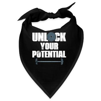 Unlock Your Potential Gym Fitness Workout - Bandana - Schwarz - Vorne