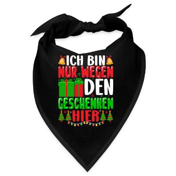 Geschenk Weihnachten Heiligabend - Bandana - Schwarz - Vorne
