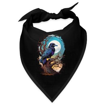 Okkulter Rabe Spirit Design Spiritueller Vogel - Bandana - Schwarz - Vorne