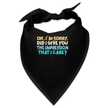 Gleichgültigkeit, Sarkasmus, andere Haltung - Bandana - Schwarz - Vorne