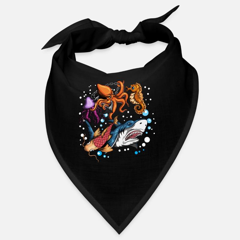 Conception De Poissons, Créature Marine, Poisson, Requin, Méduse, Poulpe Bandana