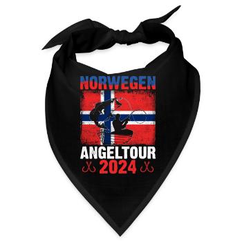 Norwegen Angeltour 2024 Geschenk für Angler - Bandana - Schwarz - Vorne