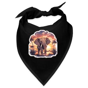Elefant Elefanten Dickhäuter Tier Afrika Safari - Bandana - Schwarz - Vorne