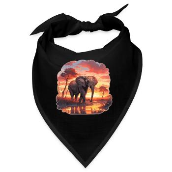Elefant Elefanten Dickhäuter Tier Afrika Safari - Bandana - Schwarz - Vorne