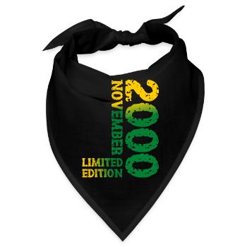 2000 November Limited Edition 23. Geburtstag Deko - Bandana - Schwarz - Vorne
