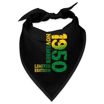 1950 November Limited Edition 73. Geburtstag Deko - Bandana - Schwarz - Vorne