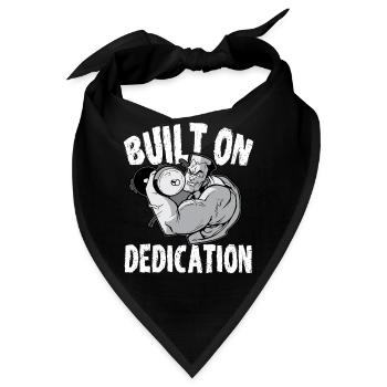 Built On Dedication Weightlifting Workout Gym - Bandana - Schwarz - Vorne