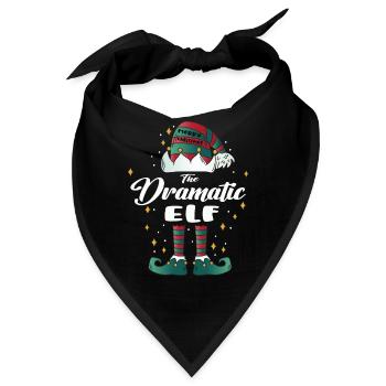 dramatic Elf funny Family Christmas Weihnachten - Bandana - Schwarz - Vorne