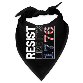 Amerika-Hemd, widerstehen Sie, als wäre es die US-Flagge von 1776 - Bandana - Schwarz - Vorne