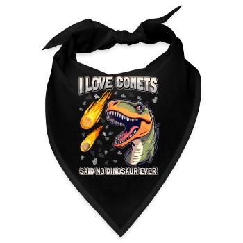 Lustiger Dino Spruch, Dinosaurier mit Kometen - Bandana - Schwarz - Vorne