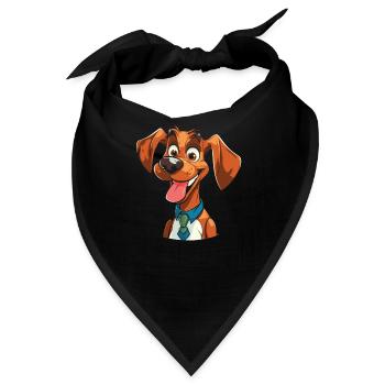 Hund Vierbeiner Niedlich - Bandana - Schwarz - Vorne