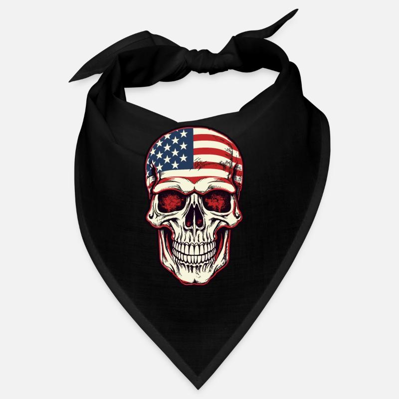 Crâne avec drapeau américain Bandana