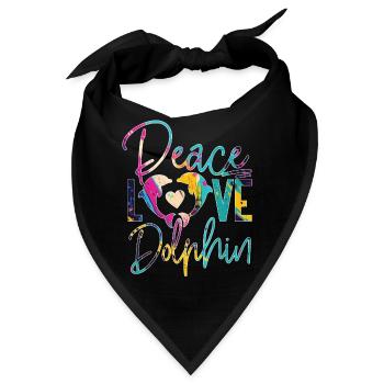 Dolphin Peace Love Dolphin - Bandana - Schwarz - Vorne