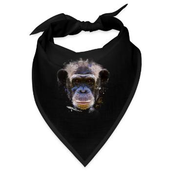 Schimpansen Kopf Menschenaffen Affen Schimpanse - Bandana - Schwarz - Vorne