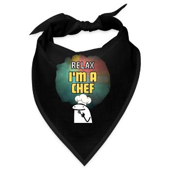 Entspannen Sie sich Ich bin ein Koch | Chef in progress Geschenk für Koch - Bandana - Schwarz - Vorne