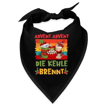Glühwein Fan Advent Advent die Kehle Brennt - Bandana - Schwarz - Vorne