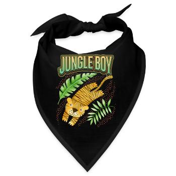 Kawaii Tiger, handgemalt, lustiger Tiger Spruch - Bandana - Schwarz - Vorne
