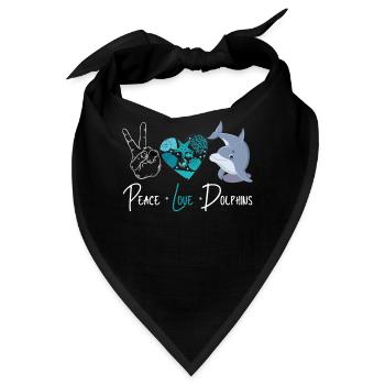 Dolphin Peace Love Dolphin - Bandana - Schwarz - Vorne