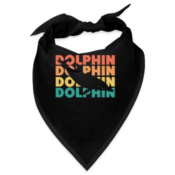 Dolphin Retro Vintage Dolphin - Bandana - Schwarz - Vorne