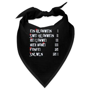 Weihnachten Ein Glühwein Swei Glühwein Rei - Bandana - Schwarz - Vorne