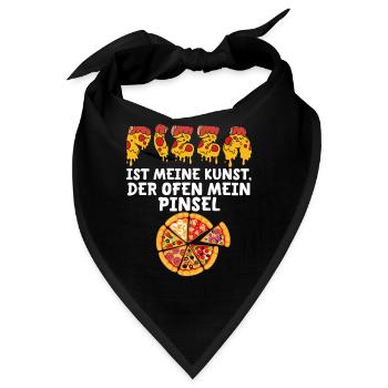 Pizza ist meine Kunst der Ofen ist mein Pinsel - Bandana - Schwarz - Vorne
