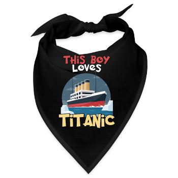 Titanic-Schiff, dieser Junge liebt die RMS Titanic - Bandana - Schwarz - Vorne
