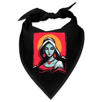 Traditionelle indische Frau - Bandana - Schwarz - Vorne