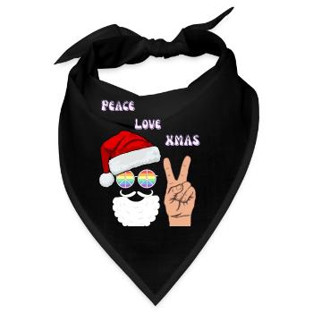 Frieden Liebe Weihnachten | XMAS - Bandana - Schwarz - Vorne