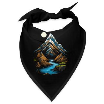 Berggipfel im Mondschein - Bandana - Schwarz - Vorne