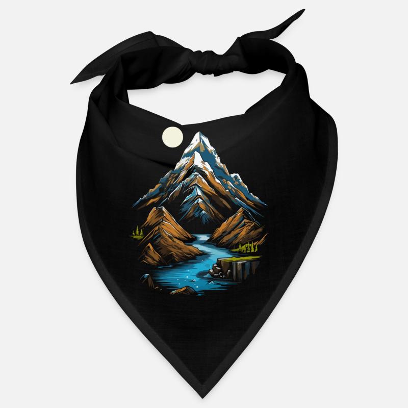 Berggipfel im Mondschein Bandana