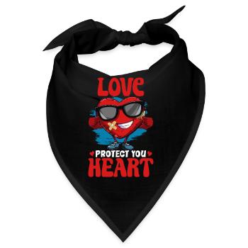 Gesunder Herzschlag Februar-herzbewusstsein - Bandana - Schwarz - Vorne