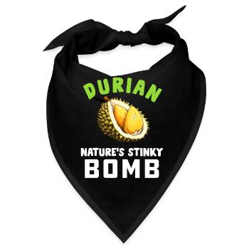 Durian Fruchtliebhaber Lustige Durio Zibethinus Männer - Bandana - Schwarz - Vorne