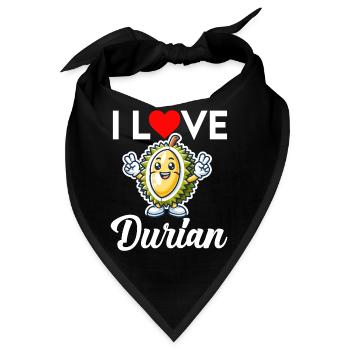 Durian Fruchtliebhaber Lustige Durio Zibethinus Männer - Bandana - Schwarz - Vorne