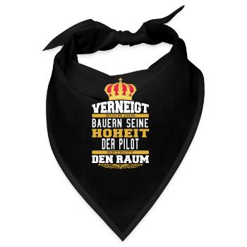 Witziges Pilot T-shirt Geschenk Hobby Piloten - Bandana - Schwarz - Vorne