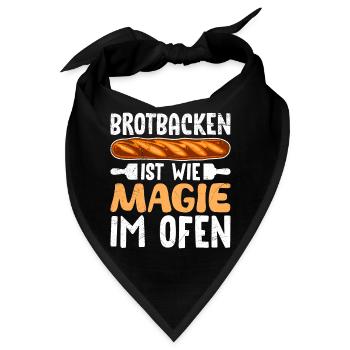 Brotbacken ist wie Magie im Ofen Brotbäcker - Bandana - Schwarz - Vorne