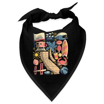 Kalifornien - Bandana - Schwarz - Vorne